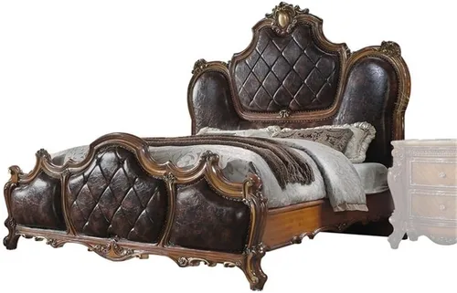 Miniatura 3 de Acme Cama Queen Picardy en PU y roble cereza