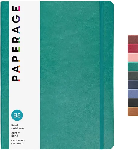 Miniatura 12 de PAPERAGE - Libreta de rayas con tapa blanda (color negro), 160 páginas, cuaderno de reglas universitarias de tamaño mediano, 5.6 x 7.9 pulgadas
