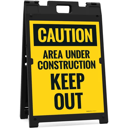 Miniatura 9 de OSHA Caution Area Under Construction Keep Out Sidewalk Sign Kit, 10x16 Inches, Replacement Panels (2 Pack) Thick HDPS Plastic, Made in USA by Sigo
