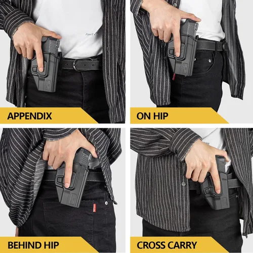 Miniatura 5 de Funda Taurus G3, funda de polímero de cinturón OWB para Taurus G3, funda de polímero para diestros con liberación de dedo índice y inclinación