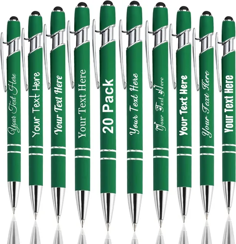 Miniatura 49 de Hasta 300 bolígrafos personalizados a granel con nombre personalizado con grabado gratis, puntas de lápiz capacitivo grabado, bolígrafo