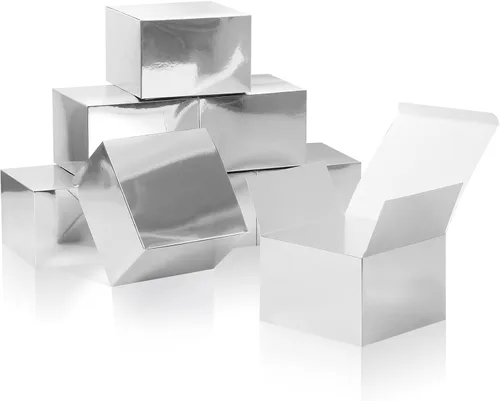 Miniatura 10 de COTOPHER 100 cajas de regalo pequeñas, cajas de regalo de 2 x 2 x 2 pulgadas, cajas de regalo de papel con cintas, caja de dulces para recuerdos