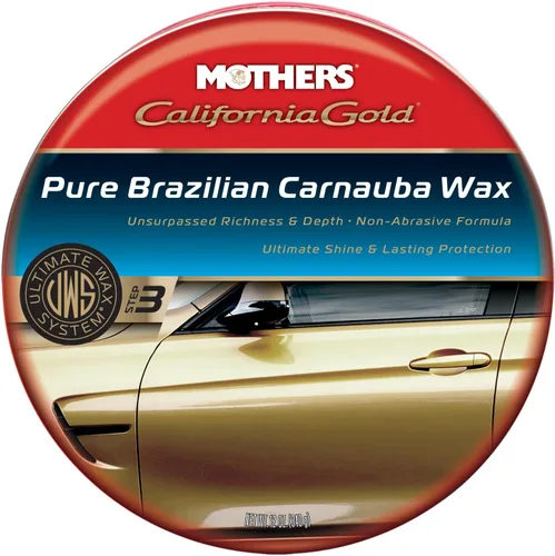 Mothers California Gold - Cera de carnauba brasileña pura, pasta de 12 onzas, sistema de cera definitivo, paso 3, ofrece un brillo profundo y una