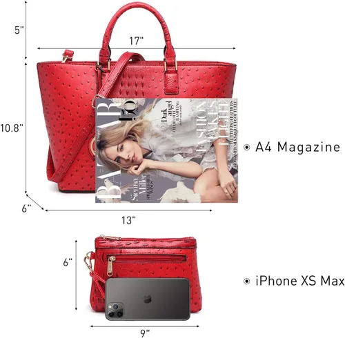 Miniatura 4 de Dasein Women Satchel Purse Handbag Shoulder Bag Work Tote Bag with Matching Clutch