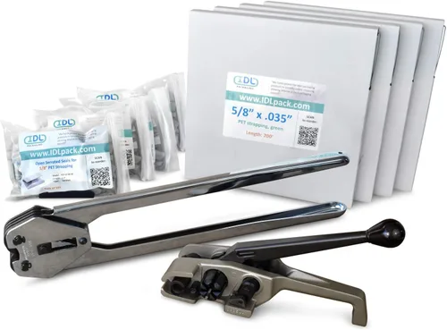 Miniatura 17 de IDL Packaging - PET-B-58-D Kit de flejado de poliéster de 5/8", estándar con dispensador - Todo lo que necesitas para atar un palet