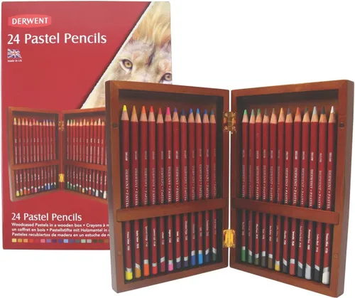 Miniatura 8 de Derwent Lápices pastel, caja de madera, colores surtidos, 72 lápices por caja (2300343)