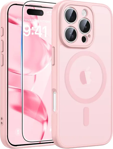 Miniatura 145 de FNTCASE - Funda para iPhone 16 Pro: magnética, mate, translúcida, de grado militar, protectora contra caídas, resistente, fina, duradera y a prueba