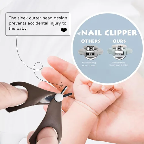 Miniatura 2 de Juego de cortaúñas para bebés, juego de manicura y pedicura con estuche lindo. Set de regalo de aseo para bebés para recién nacidos, bebés y niños
