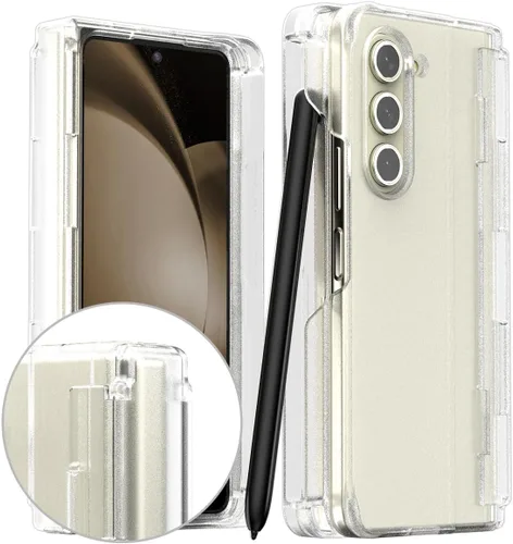 araree Nukin 360 P - Funda para Samsung Galaxy Z Fold 5 con ranura para S Pen y protección de bisagra, cubierta protectora ligera de policarbonato