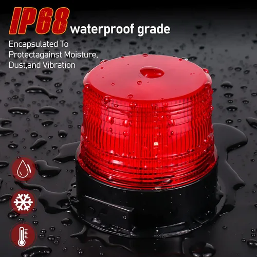 Miniatura 4 de AnTom Luces Estroboscópicas Inalámbricas Magnéticas, LED Rojo Batería Recargable Luz de Baliza de Advertencia de Seguridad para Techo de Vehículo