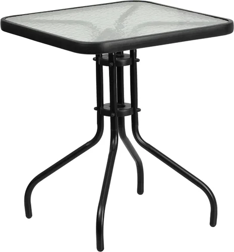 Miniatura 3 de BizChair Mesa cuadrada de metal de vidrio templado de 23.5