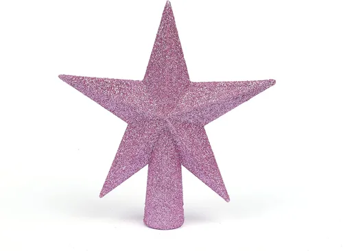 Miniatura 26 de YYCRAFT Adorno de Estrella con Purpurina para la Punta del Árbol Decoración Navideña - 6 Pulgadas, Rojo