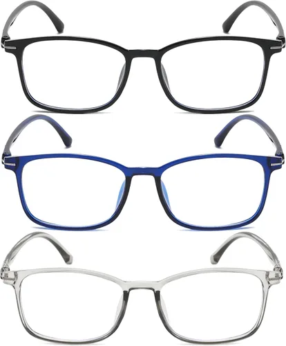 Miniatura 2 de Gafas de lectura para hombres/mujeres, 3 pares de anteojos, lectores de luz azul, anteojos de computadora, lectores de computadora