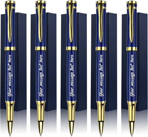 Miniatura 12 de Ancolo Bolígrafos Negros Personalizados para Negocios Ejecutivos - Punta Media con 10 Recambios de Tinta Negra Personalizados con Tu Nombre