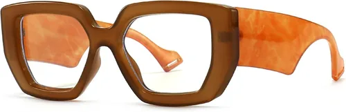 Miniatura 16 de Breaksun - Lentes de luz azul con marco grueso para mujeres y hombres, moda, cuadrados sobredimensionados, gafas de juegos de computadora
