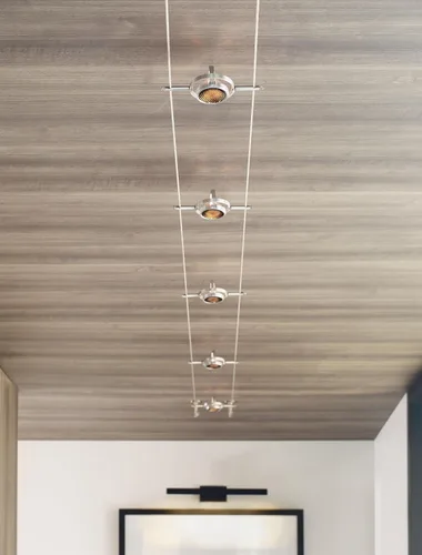Miniatura 7 de Tiella 800CBL5PN-LED, Kits Electrónicos de Iluminación de Riel de Superficie de Bajo Voltaje con Acento, Compatible con LED, Níquel