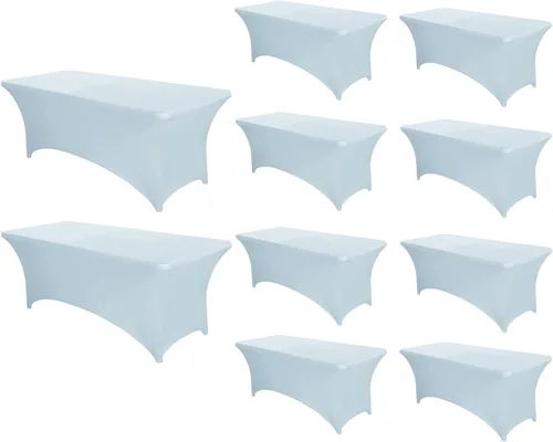Miniatura 51 de PTC21B - Juego de 6 manteles elásticos de 6 pies, color negro, rectangular, ajustable, lavable, de elastano, para fiestas, bodas, cócteles