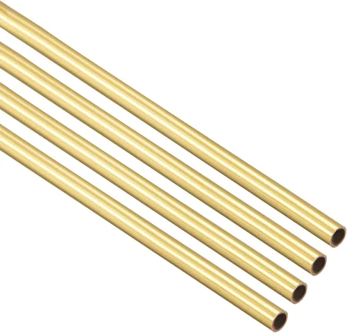[4 piezas] Tubo redondo de latón de 11.811 in de longitud de 0.059 in de diámetro exterior 0.008 in de grosor de pared, tubo recto de cobre de metal