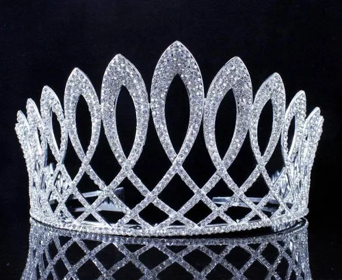 Miniatura 3 de Exquisita Tiara de diamantes de imitación de cristal austríaco transparente con peines laterales de pelo Corona de baile de graduación princesa