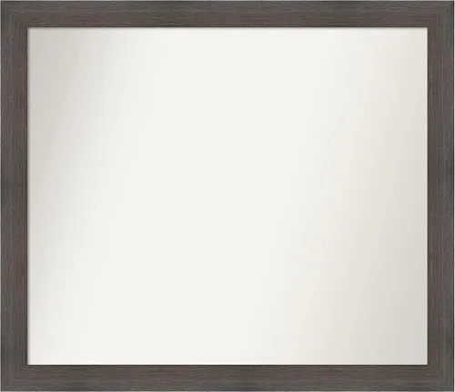 Miniatura 532 de Amanti Art Espejo de pared personalizado no biselado (24 x 27 pulgadas), marco estrecho de nogal chipre - varios tamaños personalizados - Espejo