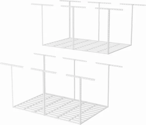 Miniatura 9 de SunsGrove 4x6 Garage Storage Overhead Rack Organization, Adjustable Ceiling Mounted Storage Racks, 800LBS Weight Capacity, 22"-40" Ceiling Dropdown