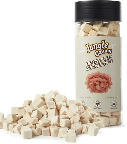 Jungle Calling - Bocadillos de pollo deshidratados para gatos y perros, ingrediente único, sin cereales, recompensas de alto contenido en proteínas