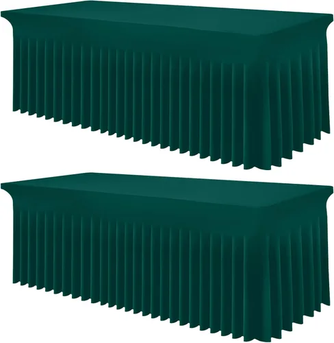Miniatura 51 de Smiry Mantel de Spandex, Mantel Elástico Ajustable Extensible para Mesas Rectangulares de 6 Pies, Falda Cubierta de Mesa Impermeable y Lavable