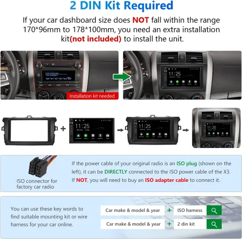 Miniatura 6 de EONON - Estéreo de coche de 7'' de doble DIN, inalámbrico CarPlay y Android Auto, receptores de audio para coche con cámara de respaldo AHD, DSP