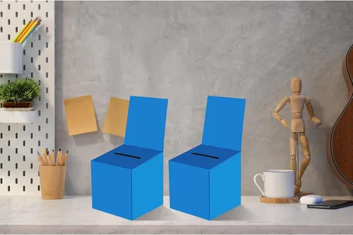 Miniatura 6 de 24 paquetes de cajas de rifa Urna Caja de sugerencias con ranura, cajas de cartón de rifa de 6 x 6 x 6 pulgadas con ranura para boletos y cabecera