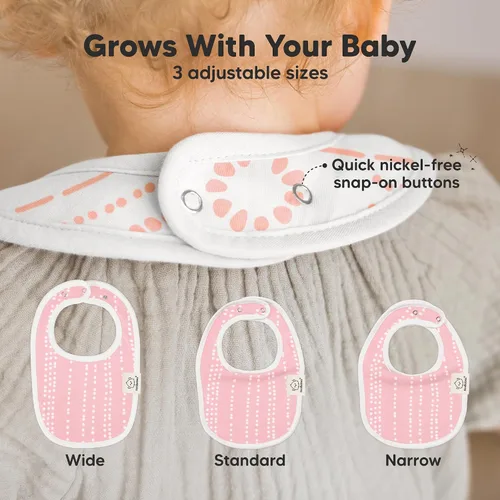Miniatura 4 de Paquete de 8 baberos orgánicos para bebés, para niñas y niños, baberos de dentición para niños y niñas, baberos para recién nacidos (dulce encanto)