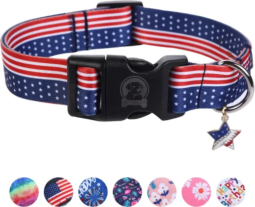 Miniatura 9 de MR. CHUBBYFACE - Collar de cumpleaños para perro con patrones, suave, ajustable, para perros pequeños, medianos y grandes