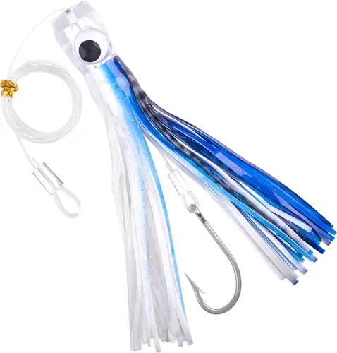 Miniatura 8 de Señuelos de arrastre de agua salada, señuelos de pesca de 6/9 pulgadas en alta mar para atún Marlin Mahi Wahoo Cebo de pesca en mar profundo, Mezcla