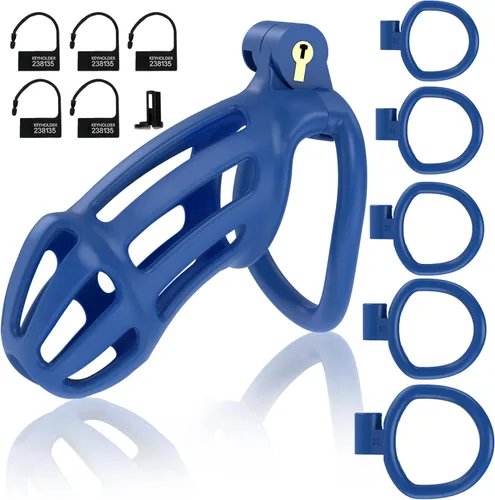 Miniatura 11 de Jaula de castidad masculina, juguetes sexuales, dispositivos de castidad, jaula de pene para control de erección, cerradura de castidad masculina