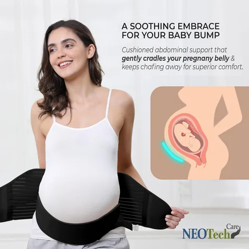 Miniatura 33 de NeoTech Care Cinturón de maternidad para embarazo, soporte para espalda, abdomen, cintura, pelvis (talla L, color marfil)