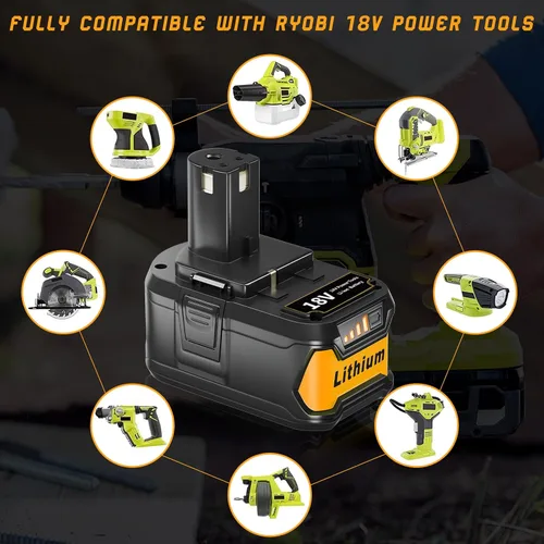 Miniatura 6 de FERRYBOAT Batería de repuesto P108 para Ryobi 18 V, iones de litio recargable ONE + 7.0 Ah P103 P104 P105 P107 P102 P109 P190 P191 P122, paquete de 4