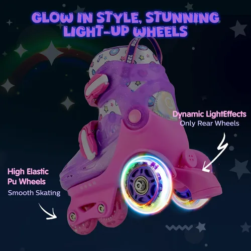 Miniatura 6 de SULIFEEL Patines de Ruedas Ajustables para Niñas Niños Infantiles, Ruedas Divertidas Iluminadas con Luz Flash de Tipo Equilibrio de Tres Puntos