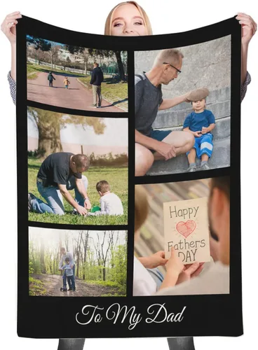 Miniatura 16 de Regalos de cumpleaños personalizados, manta personalizada con mis propias fotos para mujeres, hombres, mamá, papá
