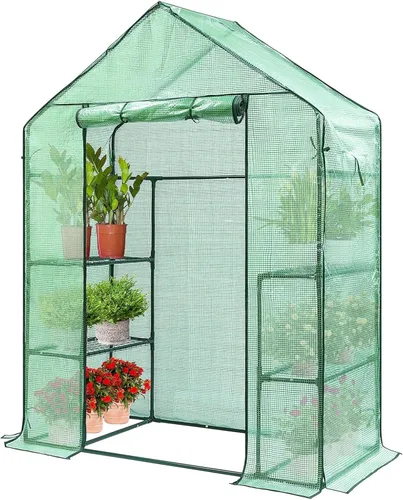 Miniatura 17 de VIVOSUN Invernadero portátil para caminar de 49 x 49 x 63 pulgadas, con cubierta de PVC y base desmontable, emergente instantáneo y plegable, mini