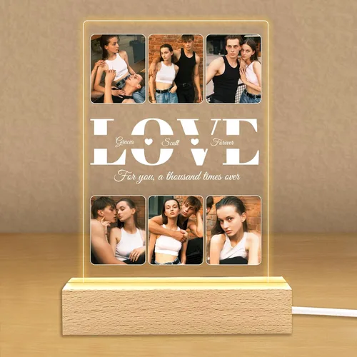 Miniatura 9 de Regalos de fotos personalizados para novio, novia, mujer, pareja, marcos de fotos personalizados, placa acrílica, luz nocturna para mejor amigo