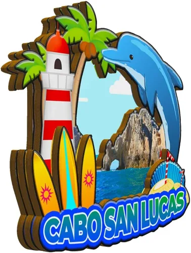 Miniatura 2 de Cabo San Lucas - Imán de madera para nevera, diseño de México, monumentos en 3D, recuerdos coleccionables, decoración hecha a mano, 2002