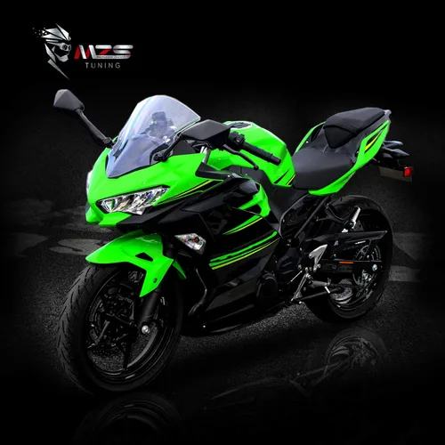 Miniatura 7 de MZS Espejos de motocicleta de carreras, espejo retrovisor lateral negro compatible con EX 500 2024-2025 / ZX6R 2013-2023 / EX300 ABS 2013-2018 / EX