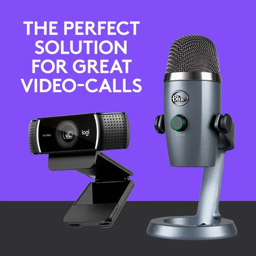 Miniatura 2 de Logitech C922x Pro Stream Webcam - Cámara Full HD de 1080p con micrófono USB de condensador profesional Blue Yeti Nano