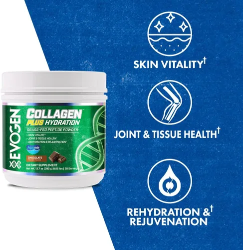 Miniatura 5 de Evogen Collagen Plus Hydration - Colágeno alimentado con pasto para mujeres y hombres Péptidos de colágeno en polvo Colágeno en polvo que apoya