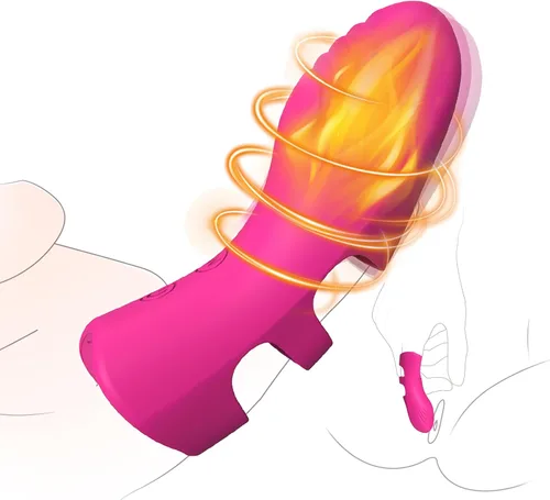 Vibrador de dedo para adultos, juguetes sexuales para mujeres, juguetes adultos con 10 vibraciones y función de calentamiento, vibradores de