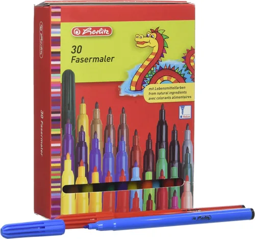 Herlitz 8649311 - Bolígrafos de punta de fibra (30 unidades, 30 unidades)