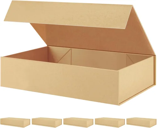 Miniatura 10 de PACKHOME Caja de regalo de 11.5 x 8 x 2.5 pulgadas, caja resistente para camisas con tapa magnética para múltiples ocasiones (negro brillante)