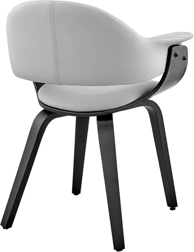 Miniatura 6 de Armen Living Adalyn - Silla de comedor de piel sintética y madera, gris/negro, 19 pulgadas de profundidad x 25 pulgadas de ancho x 30 pulgadas
