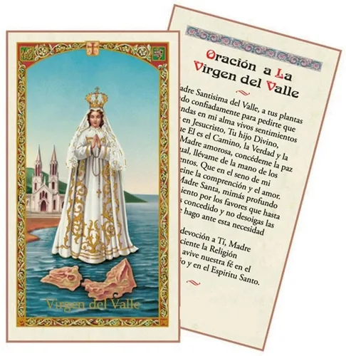 Miniatura 2 de Virgen del Valle Patrona de la Isla Margarita Venezuela y Catamarca Argentina Medalla Cadena y Estampa de Rezo Bendecida por Su Santidad Haga su