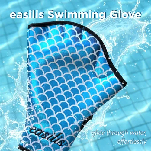 Miniatura 2 de Guantes acuáticos de natación para mujeres y hombres, guantes de agua con resistencia de malla para natación y aeróbic acuático, diseño de escamas