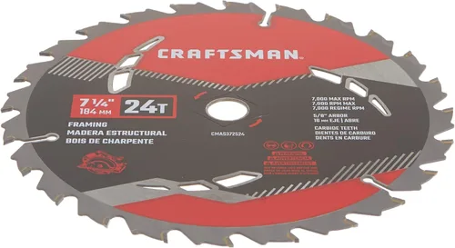 Miniatura 4 de CRAFTSMAN CMAS3725243 Paquete de 3 hojas de sierra circular de carburo de 24 dientes de 7-1/4 pulgadas